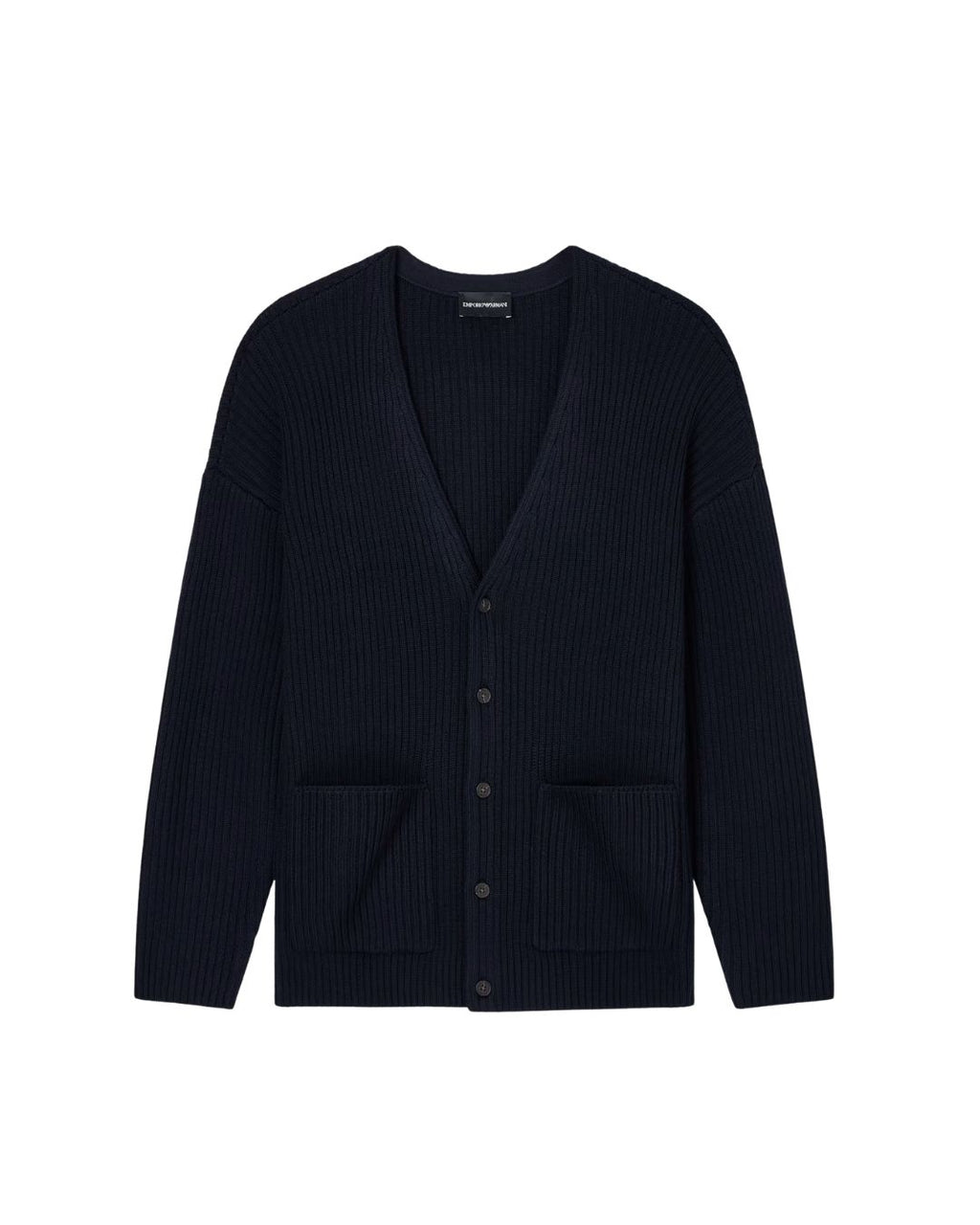 Ribbed Wool Blend V-Neck Cardigan EM002074 AF18108