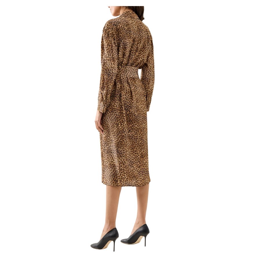 Dolman Silk Patterned Womens Midi Dress 2615221061600