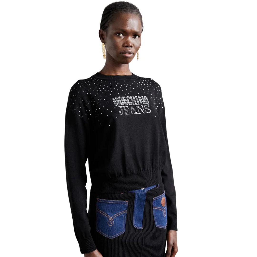 MOSCHINO JEANS 星柄長袖ワンピース S Moschino Jeans Long-Sleeve Printed Mesh Maxi Dress | Neiman