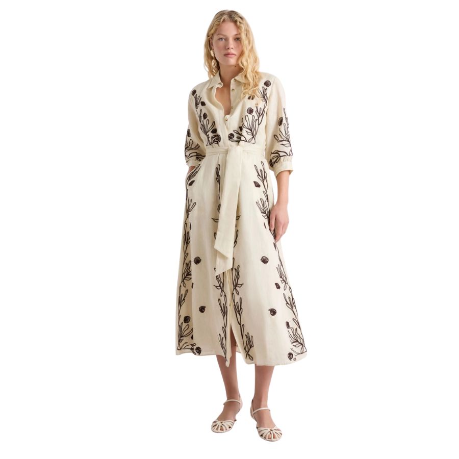 Banda Enbroidered Linen Womens Dress 2613221232200