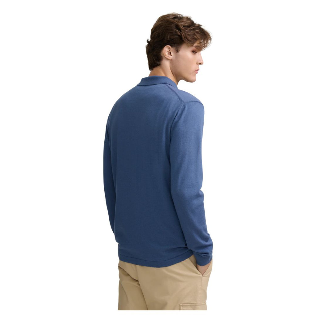 Merino Wool Button Mens Polo Shirt KNT95