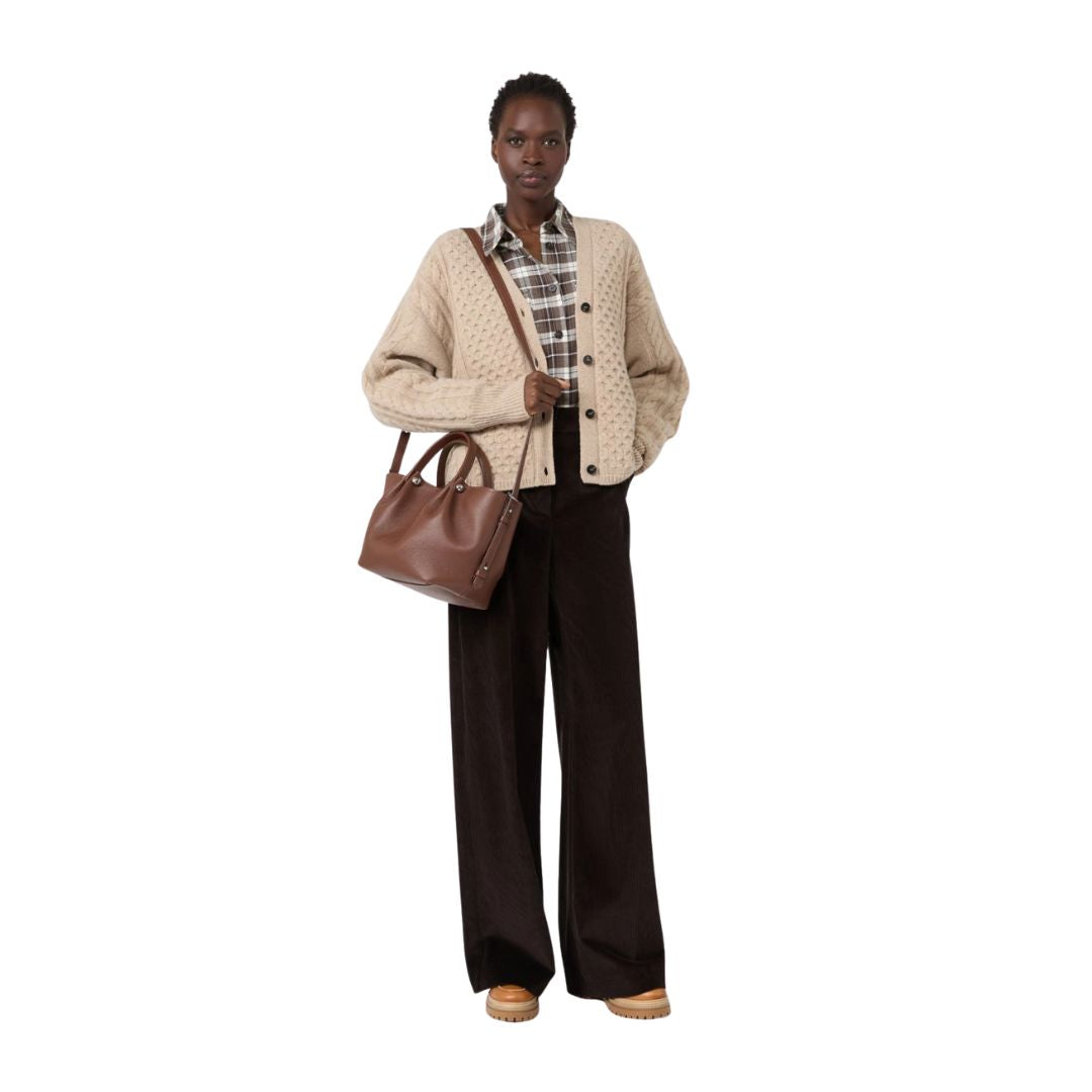 Dritto Small Textured Leather Womens Tote Bag 2625516135600
