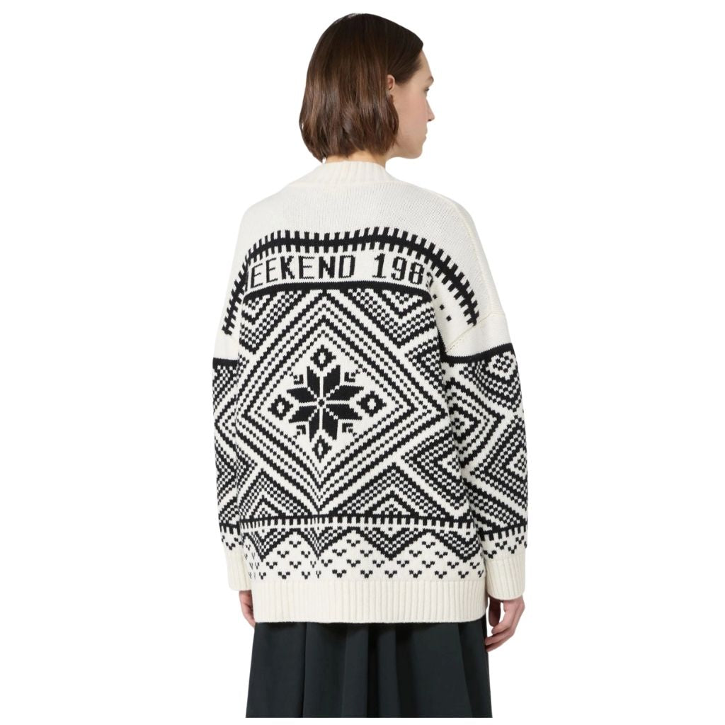Belgio Jacquard Wool Womens Cardigan 2625346072600