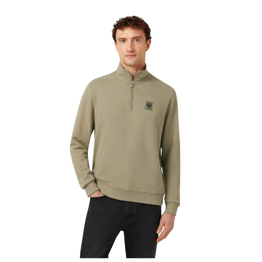 Mens Quarter Zip Cotton Fleece Sweatshirt 103001
