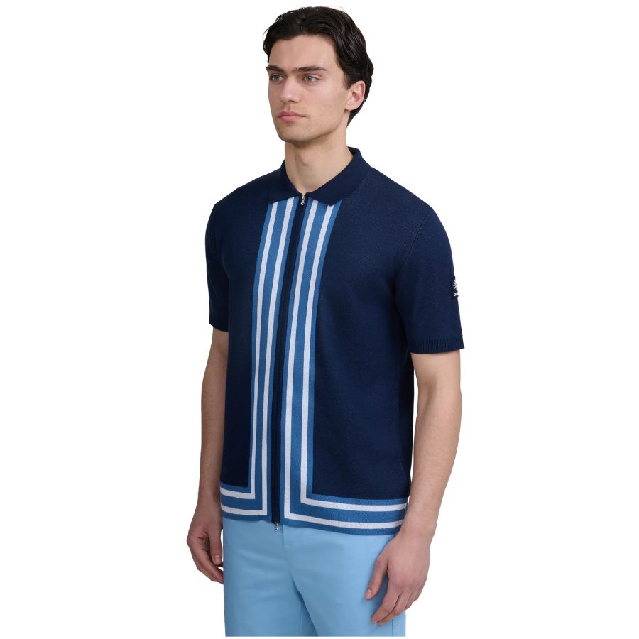 Zip Through Knitted Mens Shirt KNT71