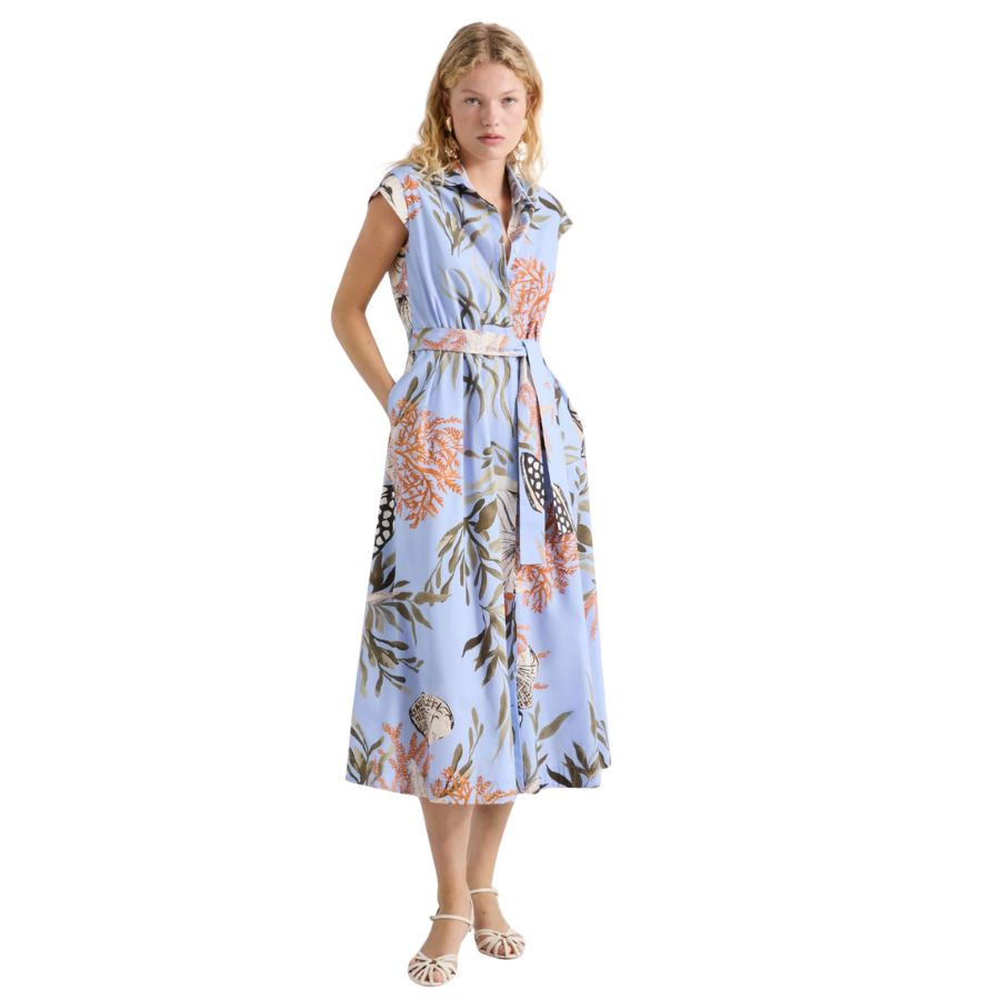 Padana Floral Stretch Cotton Womens Shirt Dress 2613221202200
