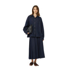 Ovale Pleated Womens Denim Skirt 2615101071600