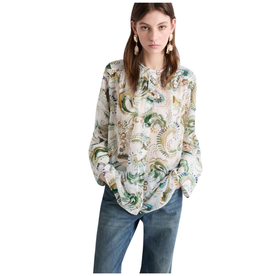 Disco Paisley Silk Blend Womens Shirt 261311132200