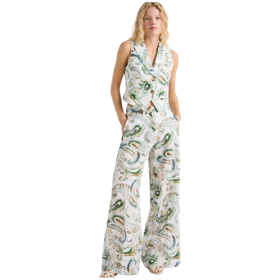 Domino Wide Leg Womens Linen Trousers  2613131232200