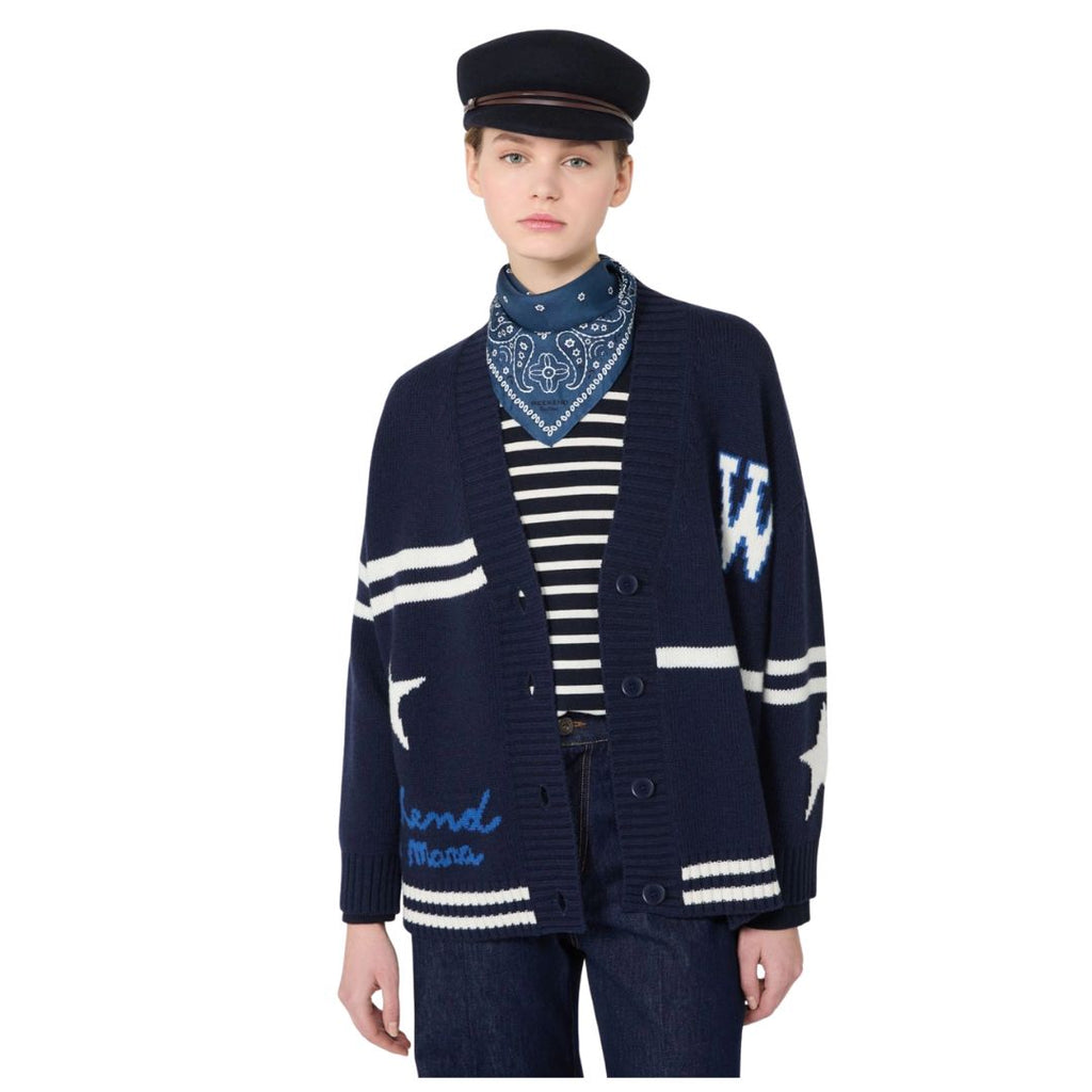 Belgio Jacquard Wool Womens Cardigan 2625346072600