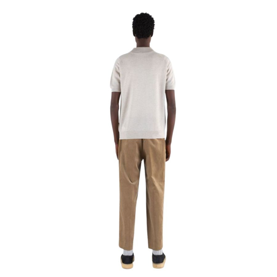 Extra Fine Merino Wool Textured Mens Polo Shirt