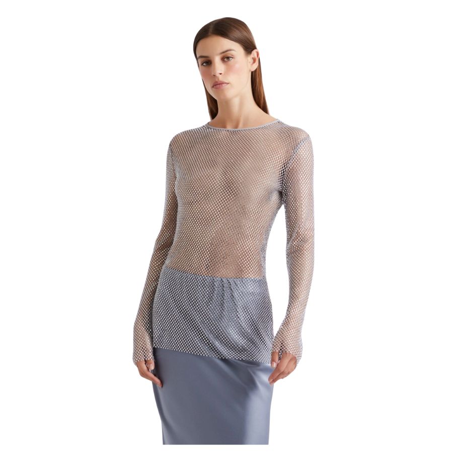 Mesh Graphic Rhinestone Top Operoso Rhinestone Mesh Womens Top 2613941021200 – Robinsons of Bawtry