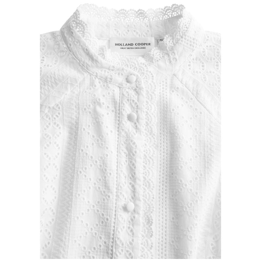 Aimee Womens Collarless Broderie Dress