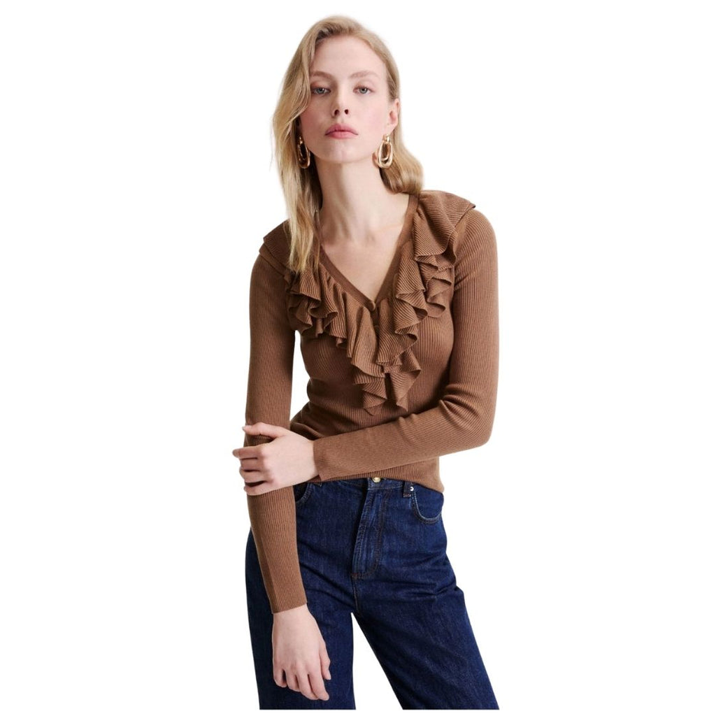 Operoso Fitted Flounce Detail Womens Jumper 2623366044200