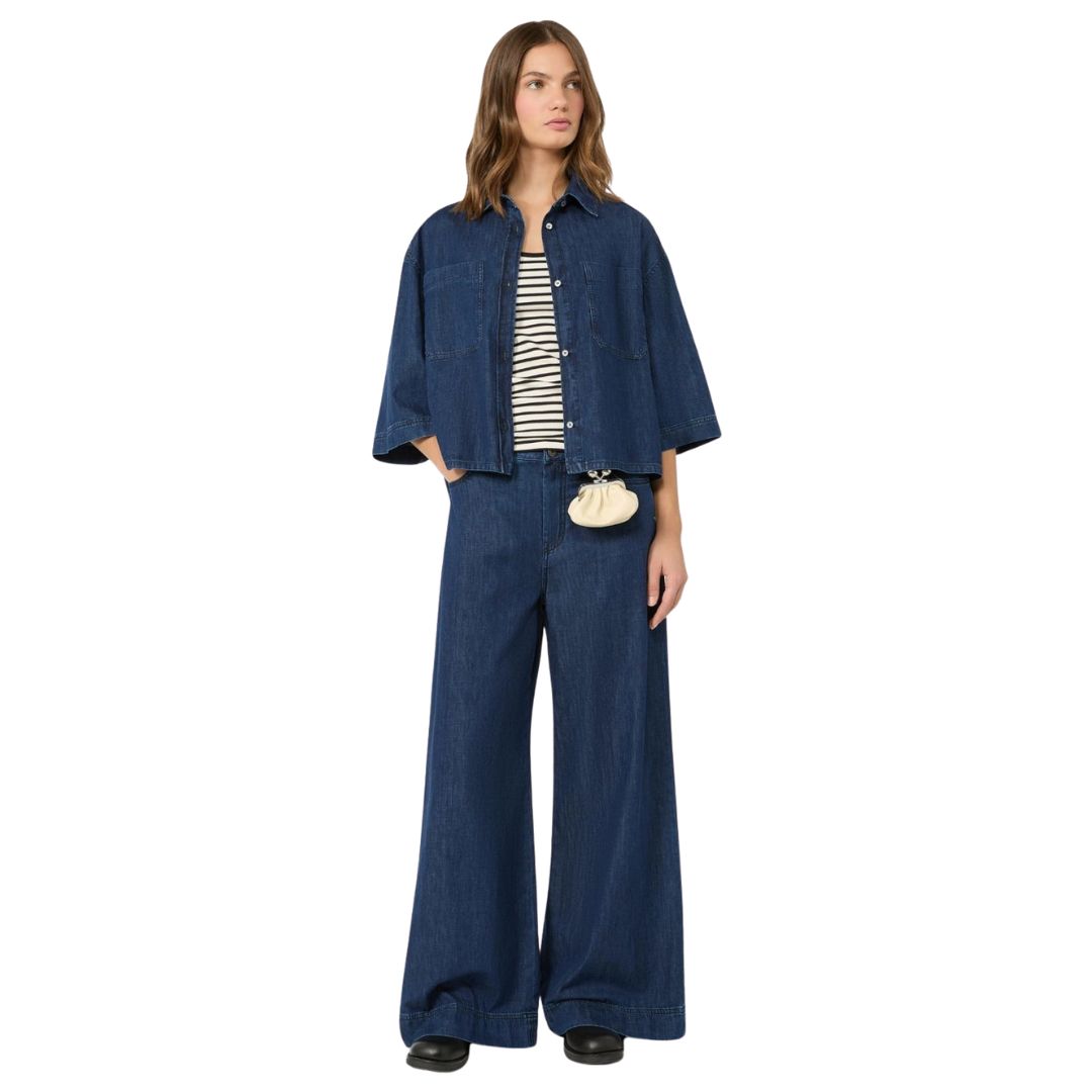 Vega Cotton Denim Womens Wide Leg Jeans 2625186021600