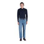 Cotswold Extra Fine Merino Wool Mens Long Sleeve Polo Shirt