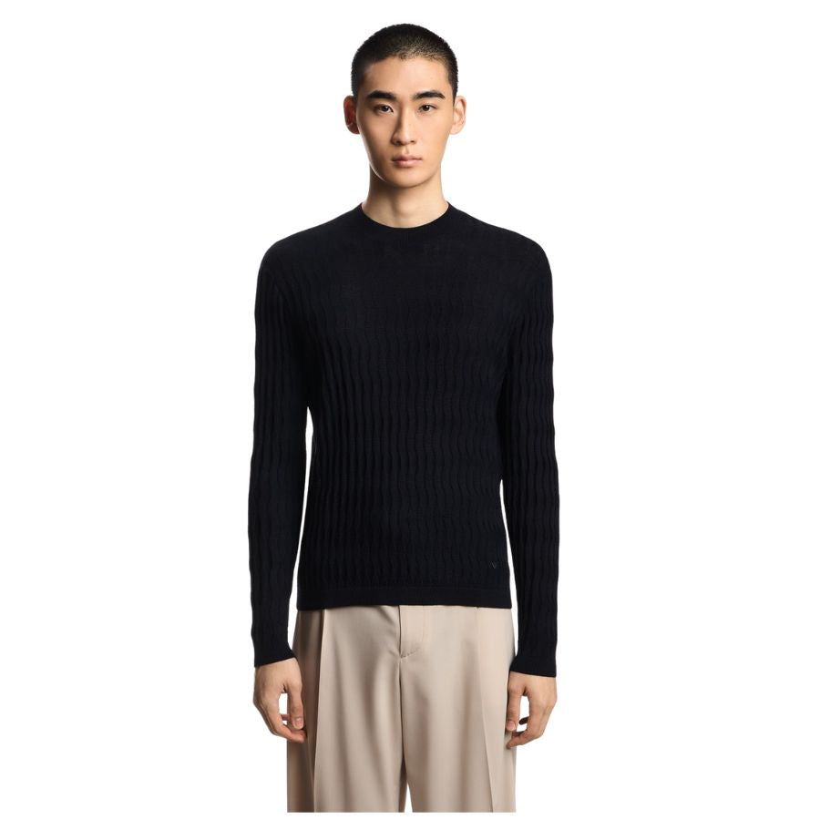 Mens textured Virgin Wool Jumper EM004602 AF23553