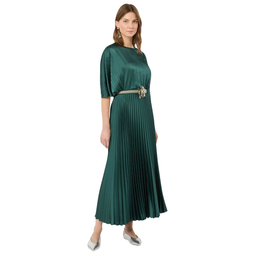 Nicchia Pleated Womens Satin Skirt 2625106031600