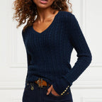 Seattle Cable V-Neck Womens Jumper