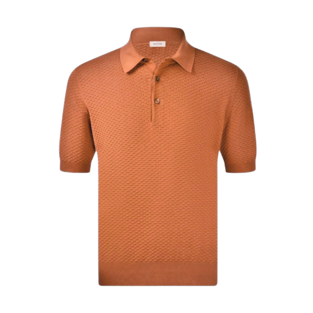 Textured Knitted Mens Polo Shirt 57113/20620