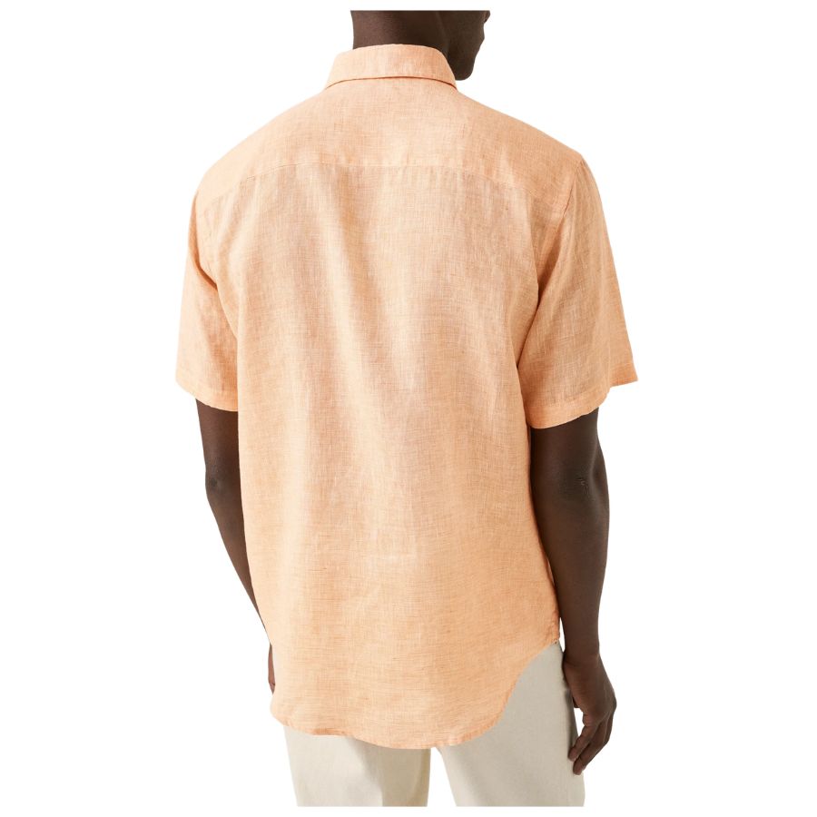 Solid Linen Short Sleeve Shirt 100014878