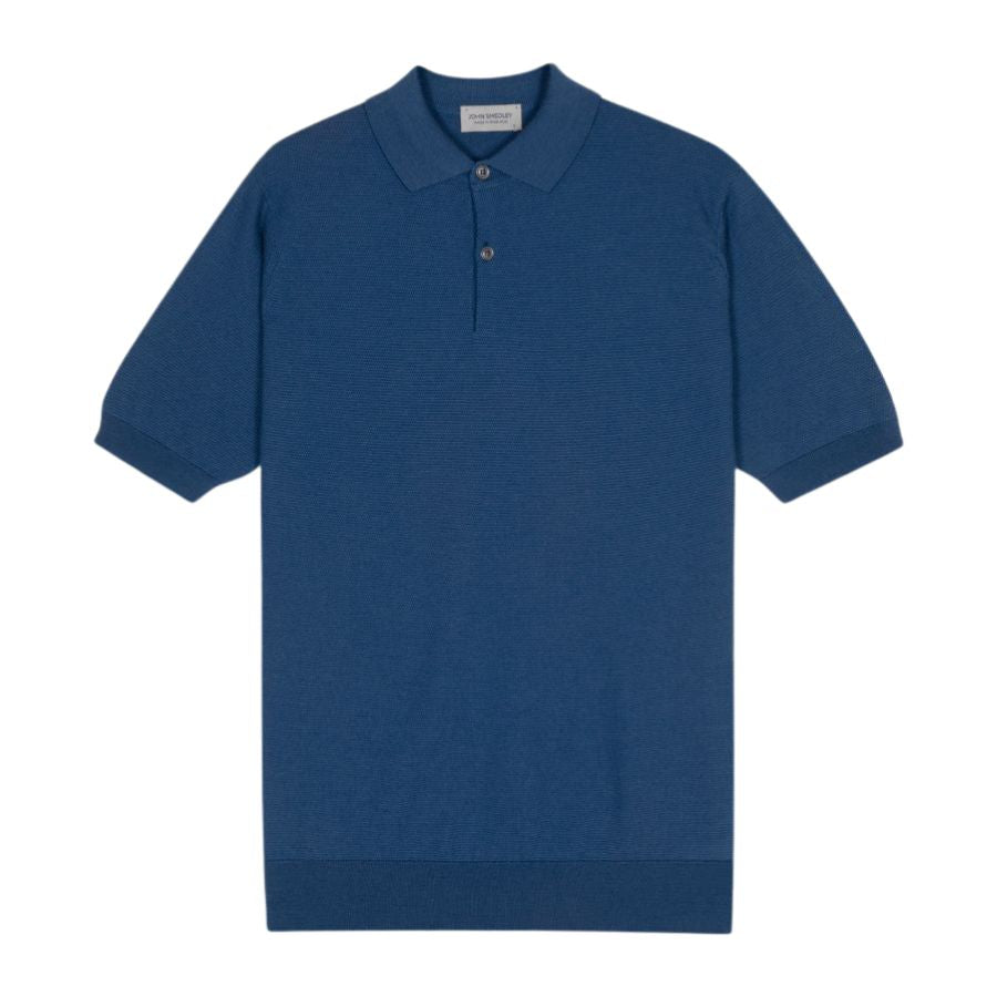 Extra Fine Merino Wool Textured Mens Polo Shirt