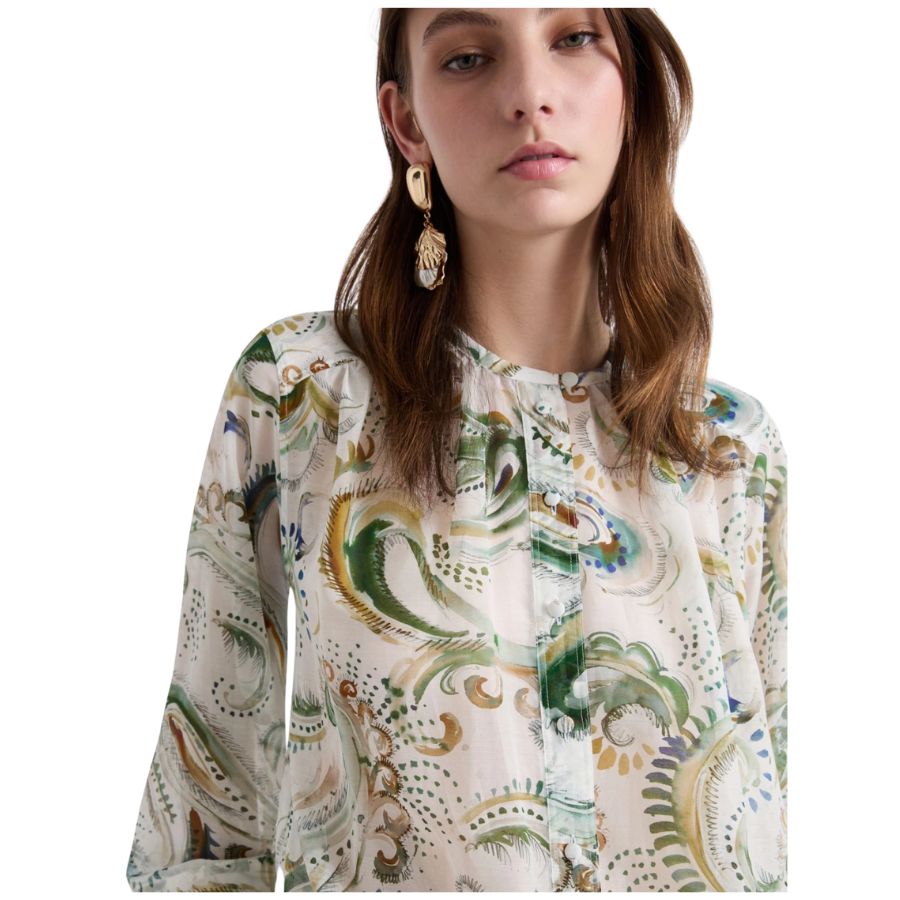 Disco Paisley Silk Blend Womens Shirt 261311132200