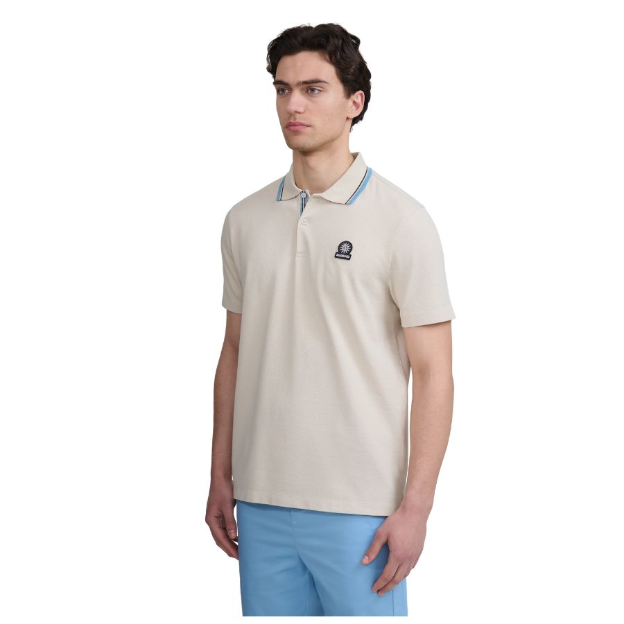 Stripe Tape Placket Mens Polo Shirt MBP80