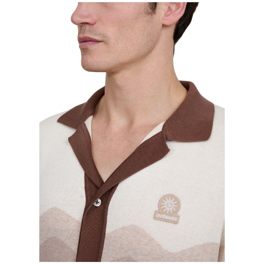 Gradient Strip Knitted Mens Shirt KNT75