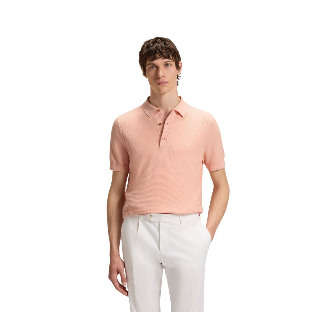 H-Lannotti Cotton Blend Short Sleeve Knitted Polo 50543148