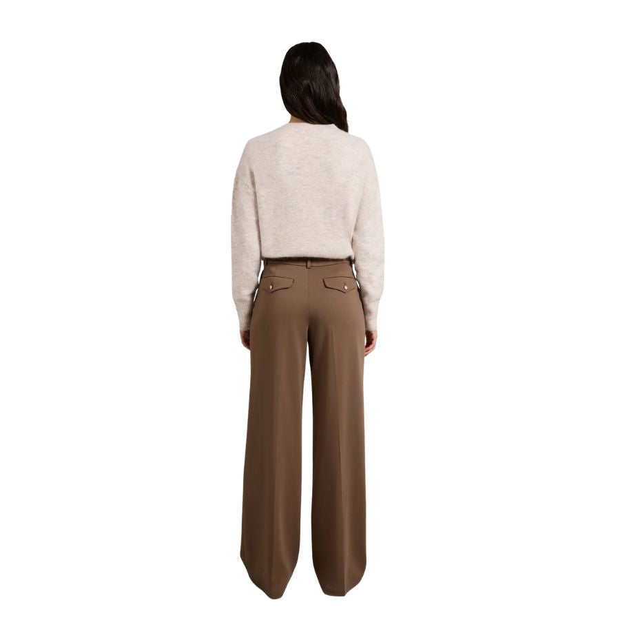 Pleated Womens Wide Leg Trouser