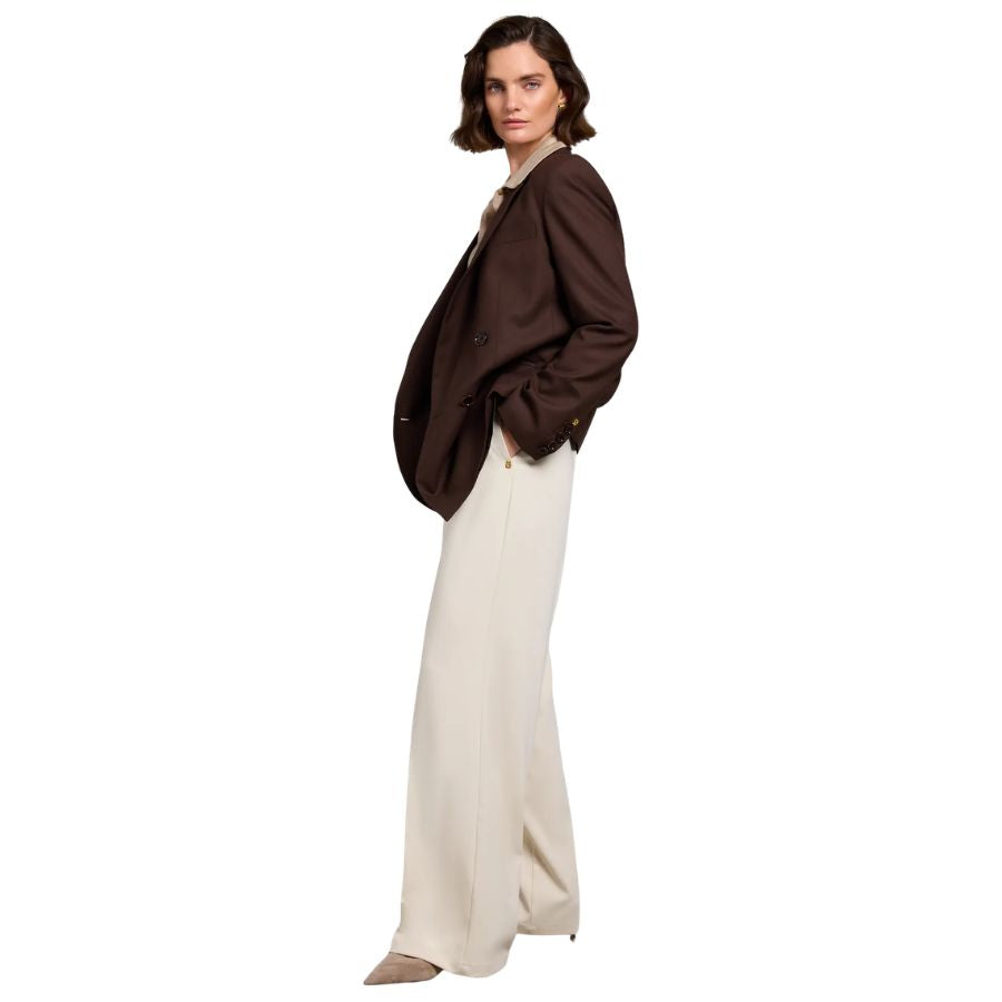 Pleated Womens Wide Leg Trouser