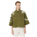 Como Embroided Cropped Womens Shirt Jacket 2615041012600