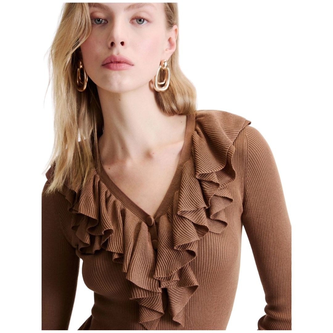 Operoso Fitted Flounce Detail Womens Jumper 2623366044200