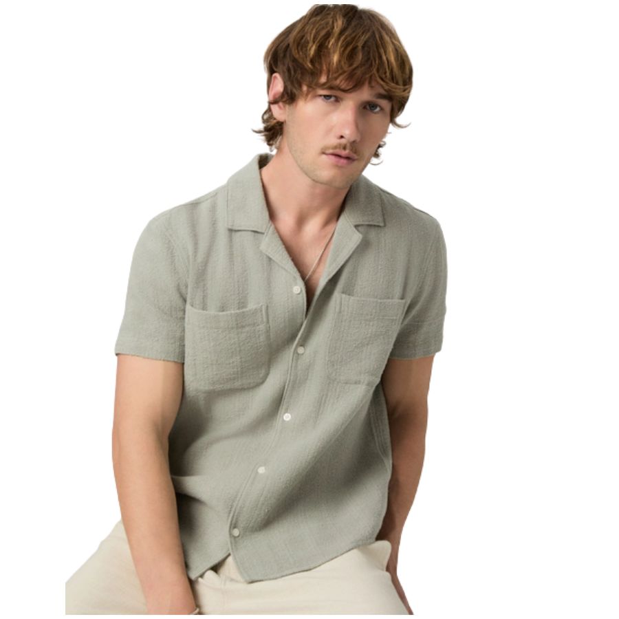 Jacobson Textured Short Sleeve Mens Shirt M306R06