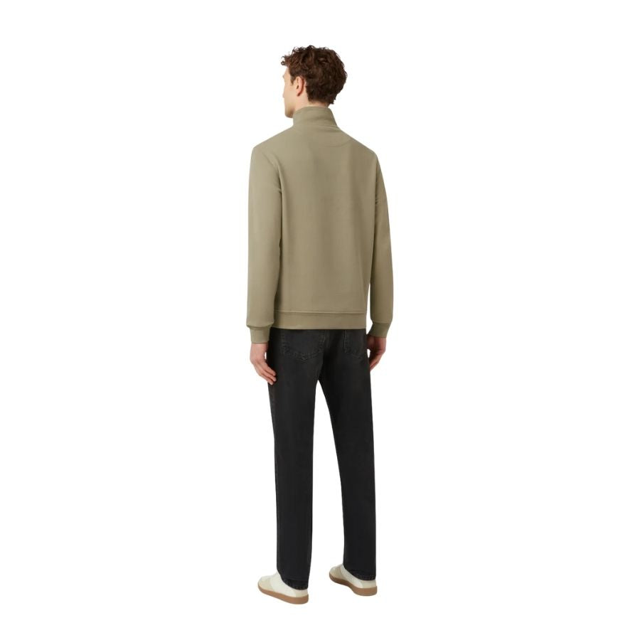 Mens Quarter Zip Cotton Fleece Sweatshirt 103001