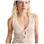 Astice Textured Knit Sleeveless Womens Cardigan  2613351012200