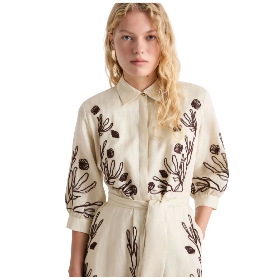 Banda Enbroidered Linen Womens Dress 2613221232200