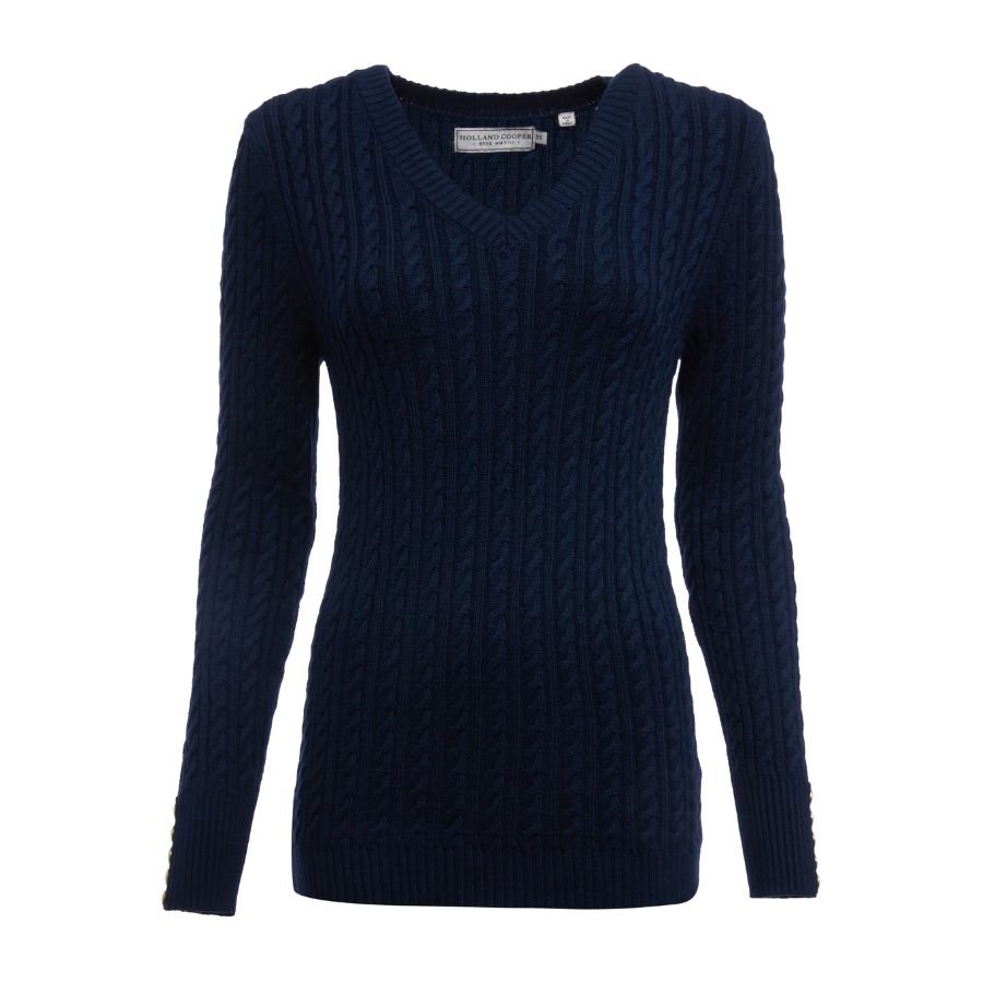 Seattle Cable V-Neck Womens Jumper