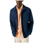 Solid Linen Short Sleeve Shirt 100014878