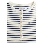 Striped Grandad Style Womens Top