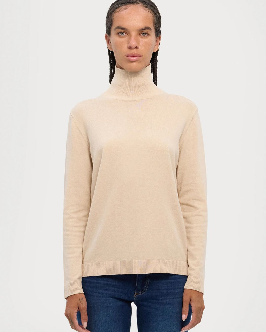 Kiku Silk Blend Turtle Neck Jumper 2525366012600