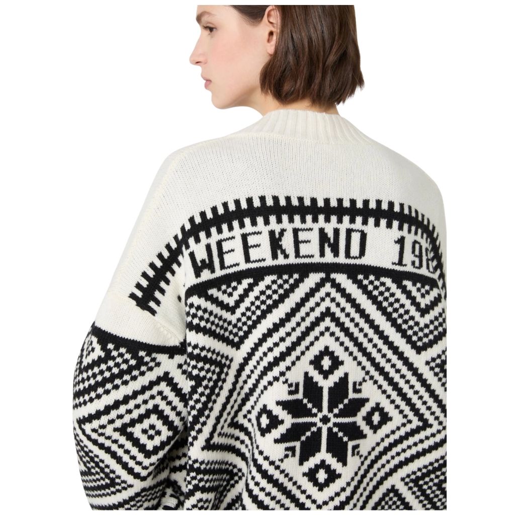 Belgio Jacquard Wool Womens Cardigan 2625346072600