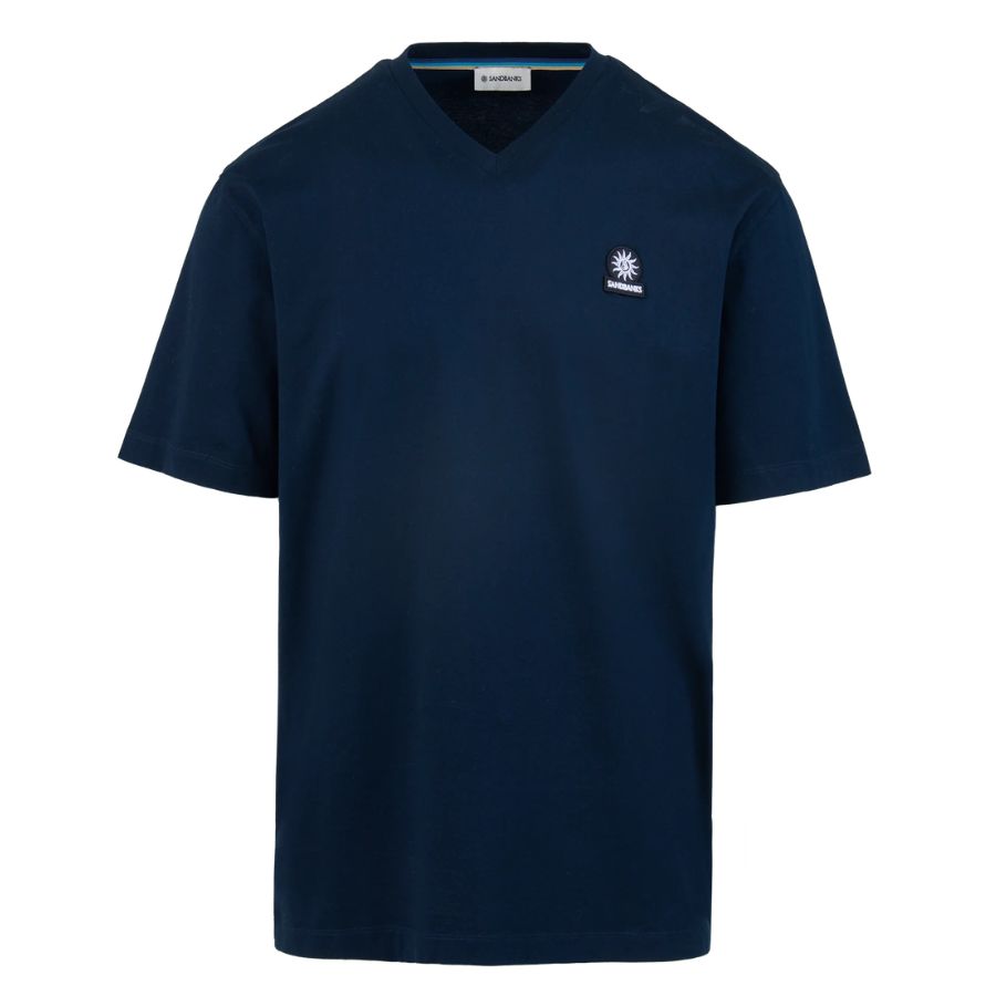 V-Neck Badge Logo Mens T-Shirt MBT29
