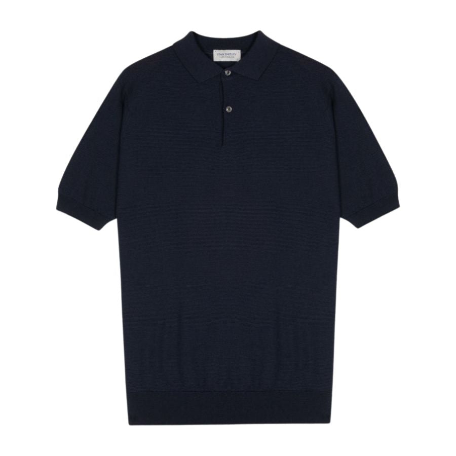 Extra Fine Merino Wool Textured Mens Polo Shirt