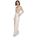 Pleated Womens Wide Leg Trouser