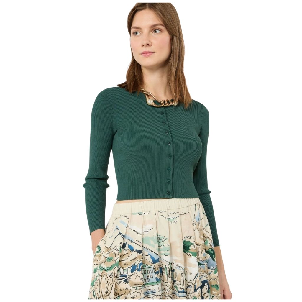 Tennis Fine Rib Knit Viscose Womens Cardigan 2625346011600