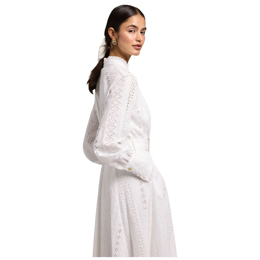Aimee Womens Collarless Broderie Dress