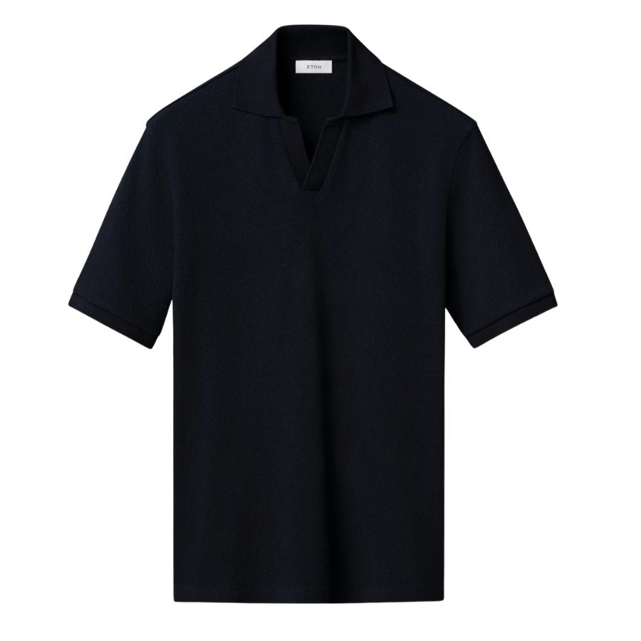 Waffle Open Collar Mens Polo Shirt 100014580