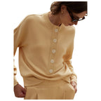Reena Button Front Womens Sweatshirt VAR03387